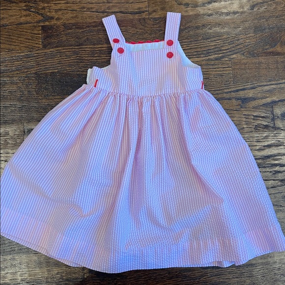 Pink Striped Dress with Cherry Design - Picture 2 of 3